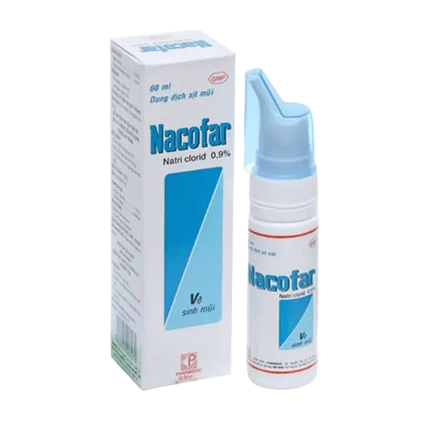 Xịt mũi nacofar natri clorid 0.9% pharmedic (c/60ml)